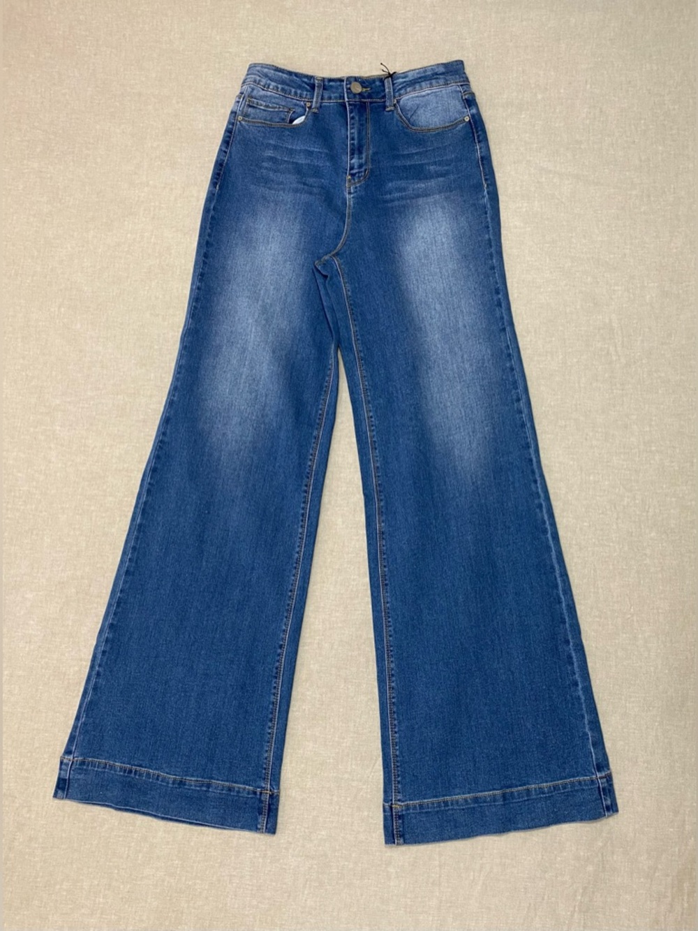 WADOS Women's Wide Leg Blue Denim Jeans High-Rise Sz 9